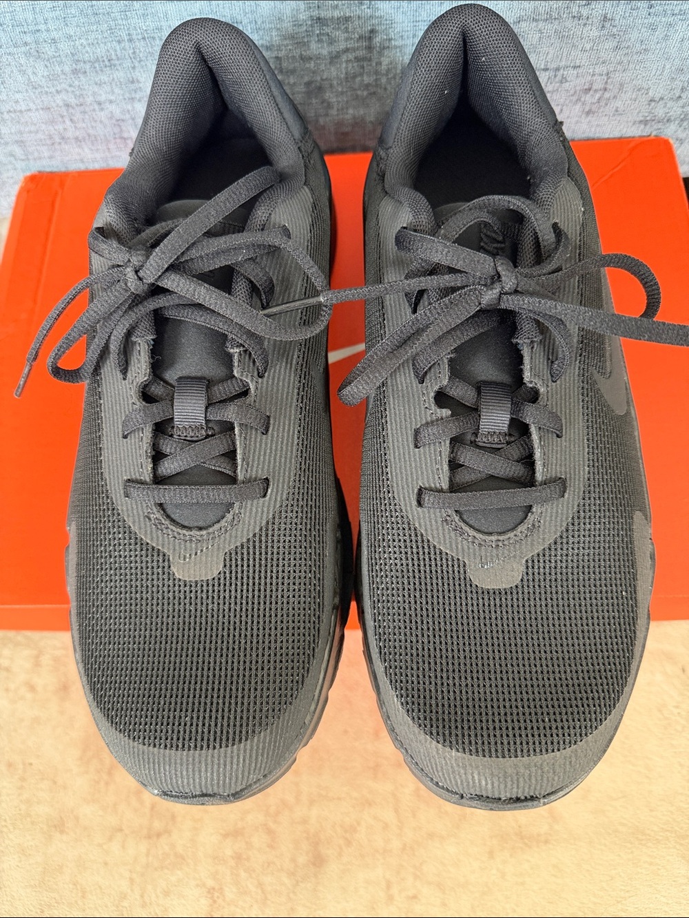 Nike Women’s Flex Train All-Black Mesh Training Sneakers - Picture 3 of 6